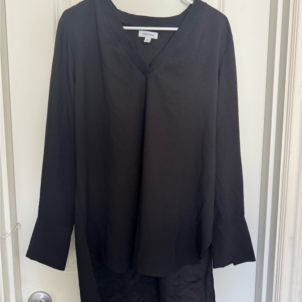 Nordstrom Black V-Neck Blouse